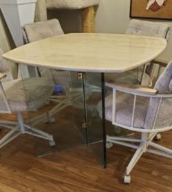 90’s Aesthetic Post Modern Glass Stone Table Desk