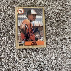 Lee Lacy Signed Baseball Card