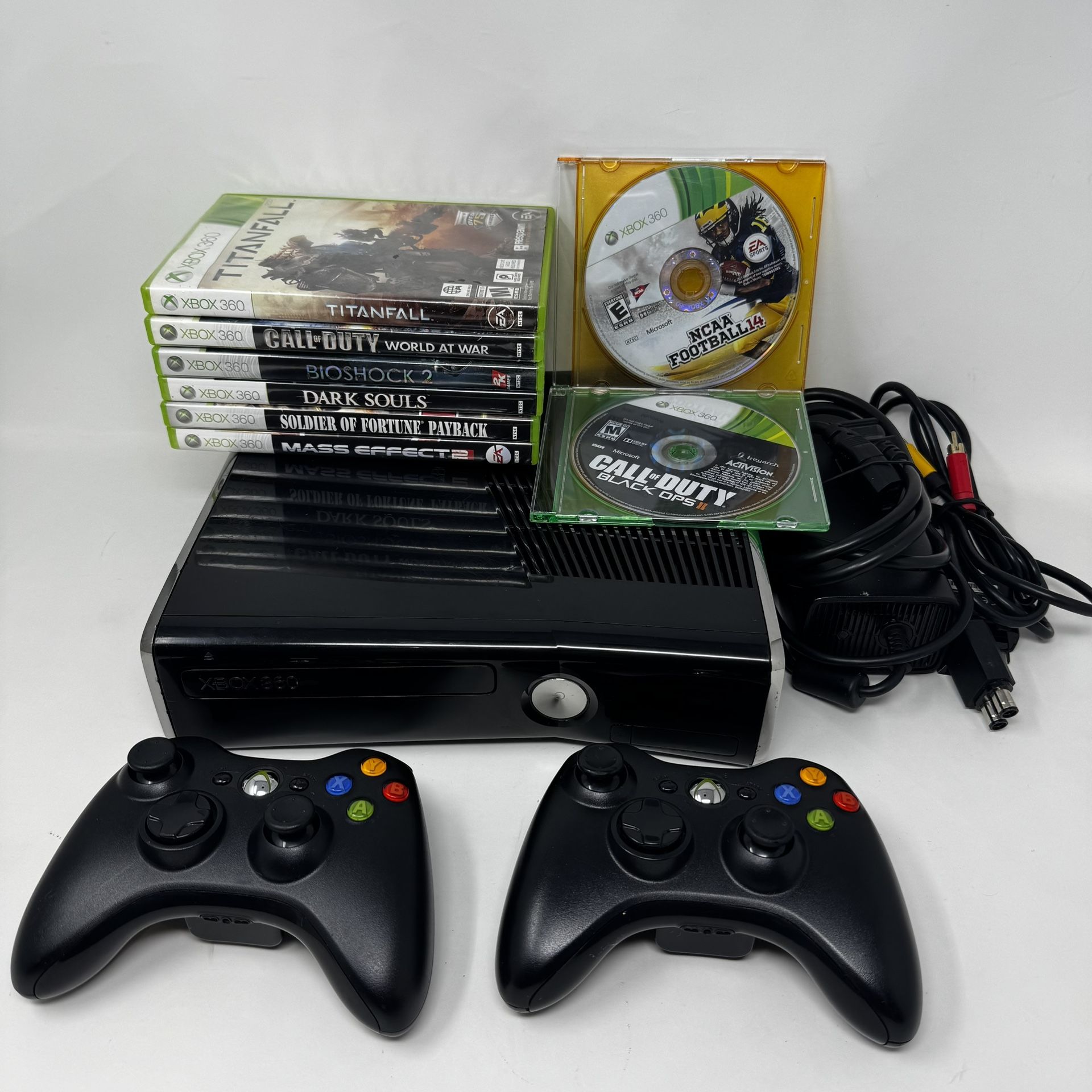 Microsoft Xbox 360 Slim Model 1439 320GB Console System Bundle 9 Games - Tested |