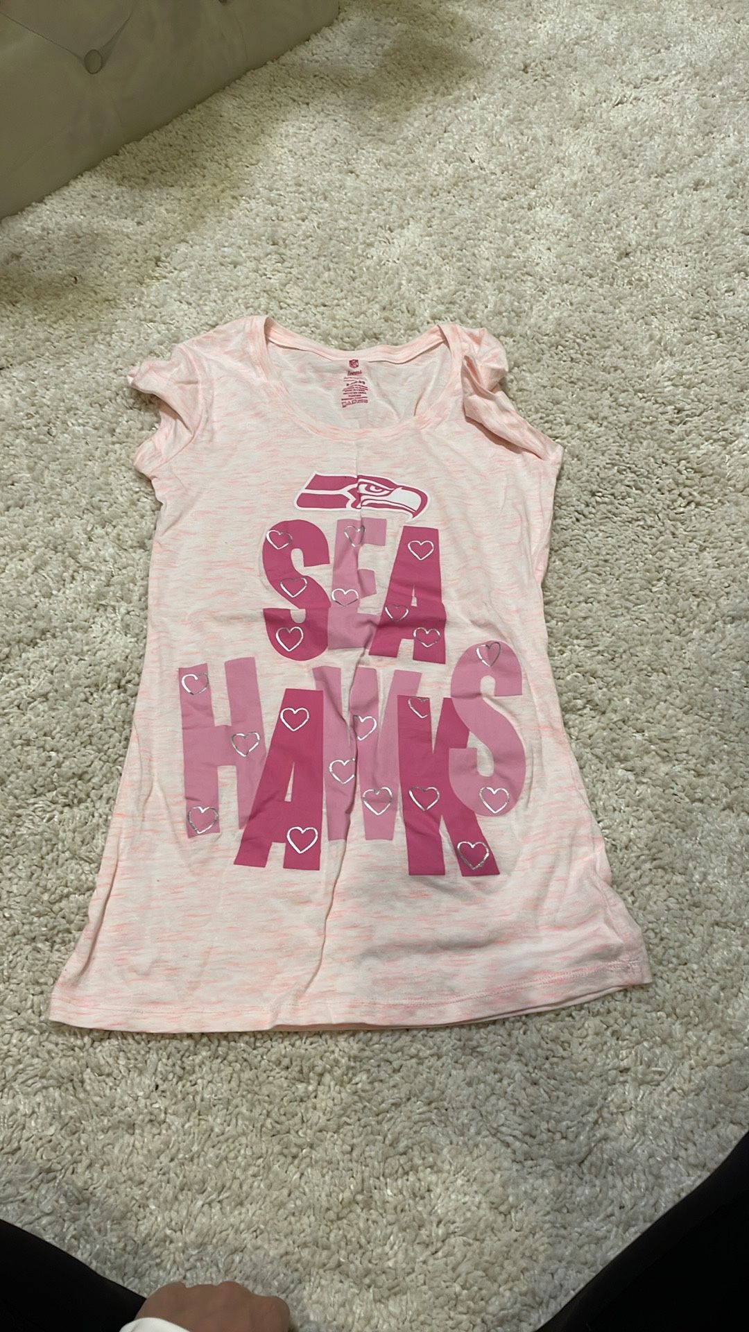NFL apparel Seahawks pink small tshirt cotton polyester new
