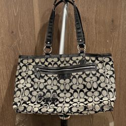 Black And Gray Over The Shoulder Coach Purse