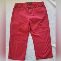 Ralph Lauren RLR Lauren Jeans Co Red Classic Midcalf Capris Size 12