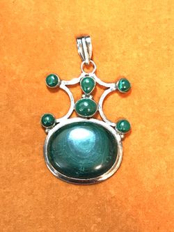 New Silver Malachite Pendant