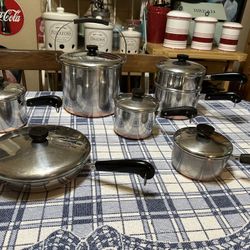 Revere Ware Copper Bottom 13 Piece Cookware Set 