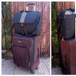 Samsonite Carry-On Luggage With Spinner Wheels And Swiss Laptop Briefcase Bag 