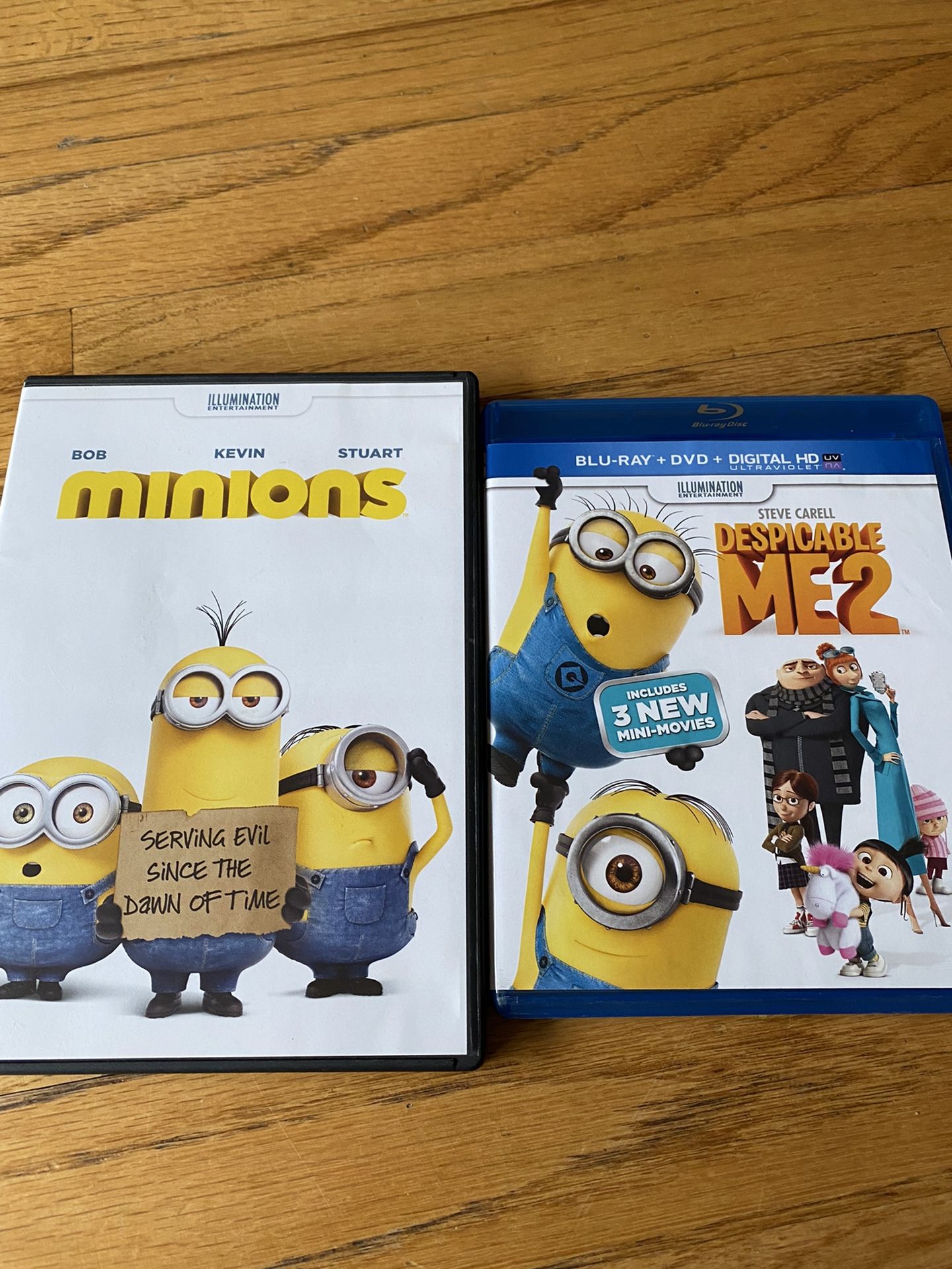 Minions and Despicable Me 2 DVD’s