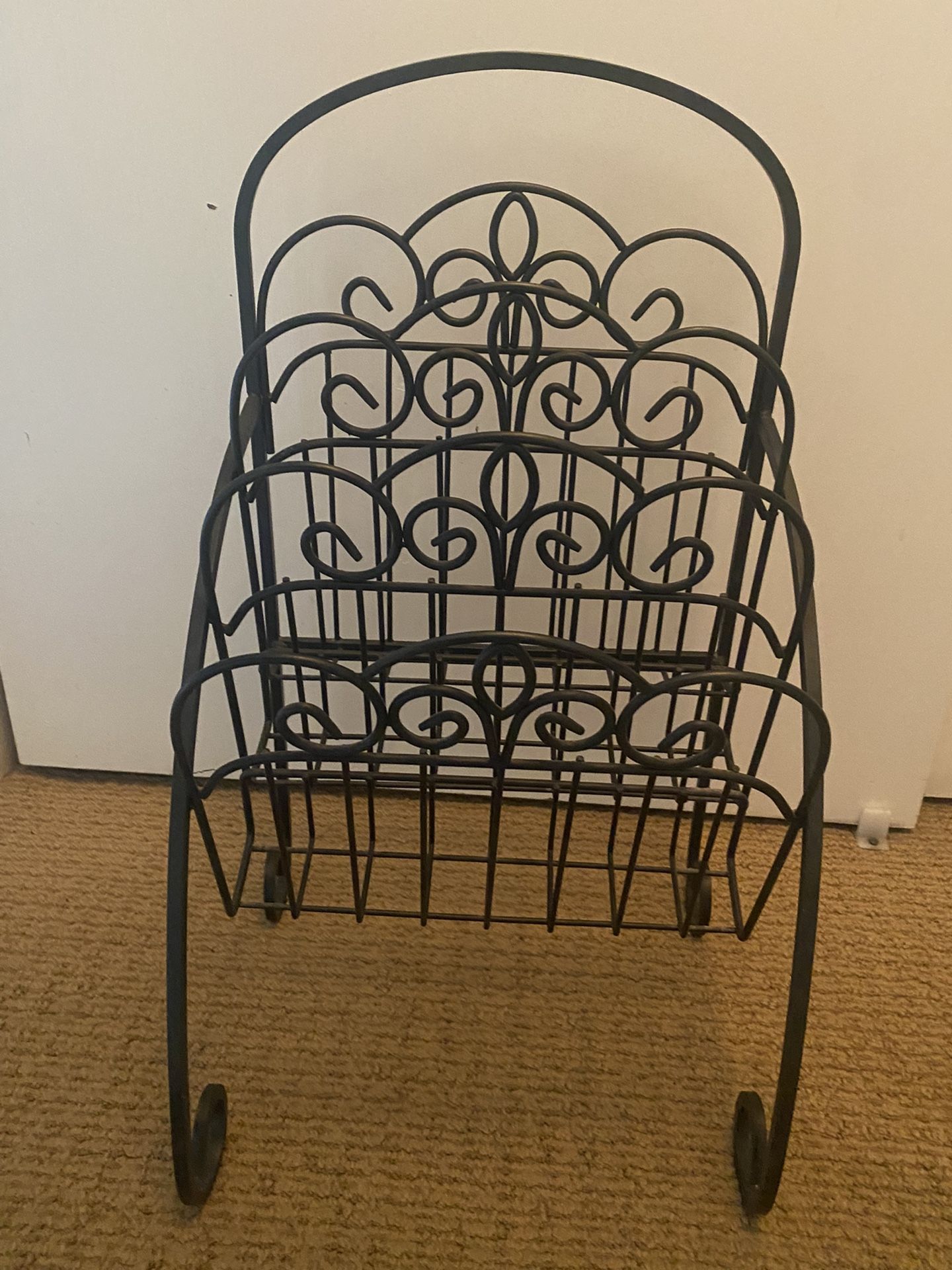 Wrought Iron Magazine Rack 