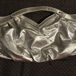 Silver clutch purse