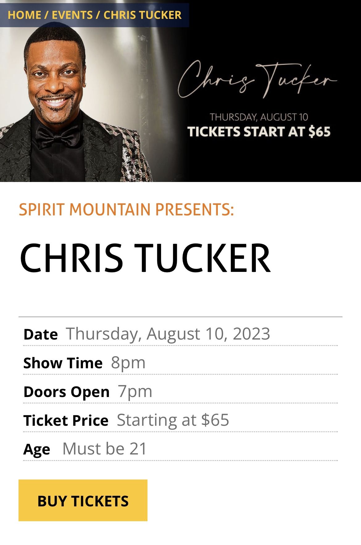 Chris Tucker ticket