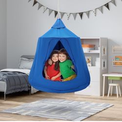 Tree Tent, 330 LBS Capacity Hanging Tent Swing for Indoor and Outdoor Hammock Sensory Swing Chair w/LED Lights String, Inflatable Base, Ceiling Swing 