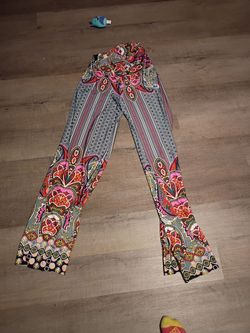 Boho Paisley Print Flare Pants