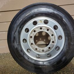 Used semi truck tire alcoa wheel.