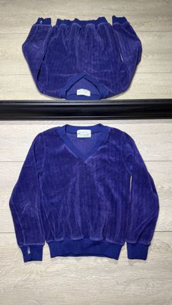 Vintage 1970s Kids / Toddlers Velour Lounge Style Cardigan Sweater