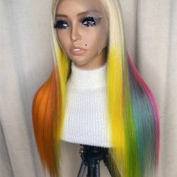 22" Blonde Rainbow 13x4 Human Hair Wig
