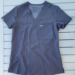 Figs Catarina One-Pocket Scrub Top Women's Size XXS Style # FW1000 PO # 1747 Graphite 
