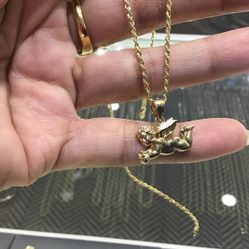 10k Gold Chain And Pendant  Both We Have On Special Deal ..