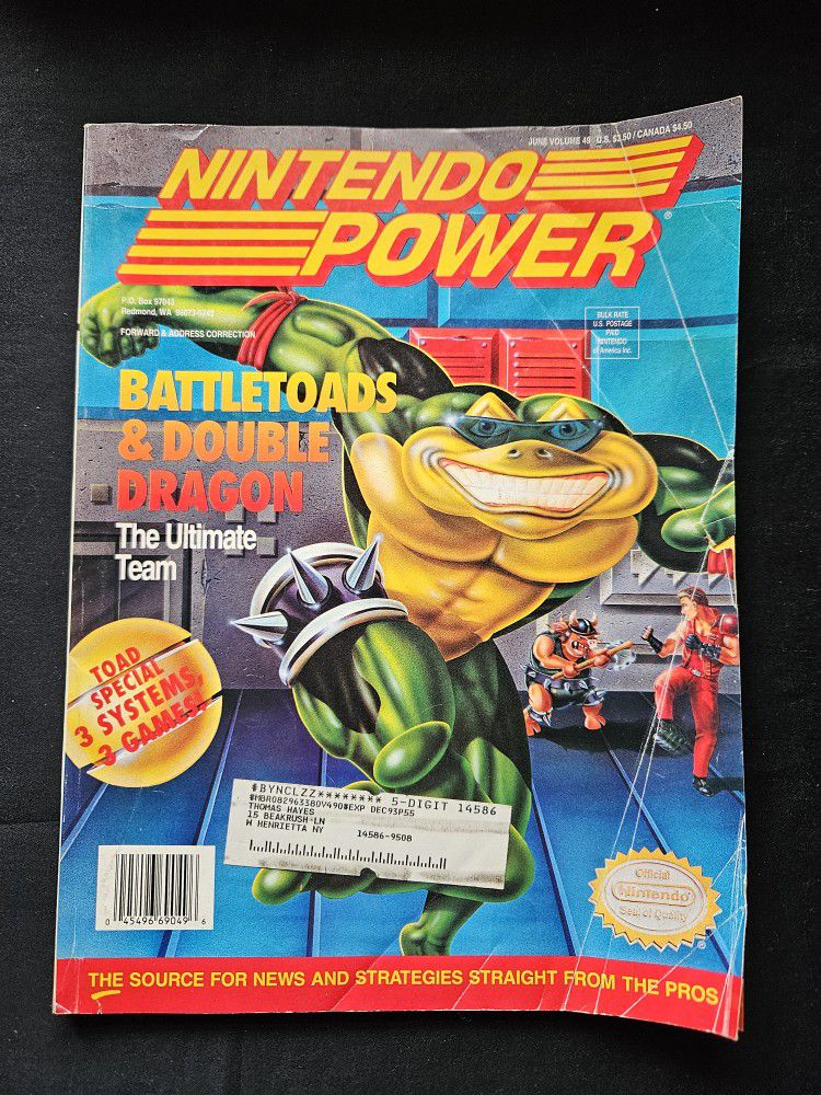 Nintendo Power Volume 49 - Battletoads & Double Dragon + Poster & Cards