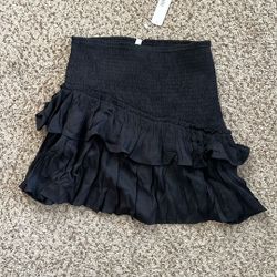 New With Tags Young Ladies Girls Black Mini Ruffle Skirt Size Large