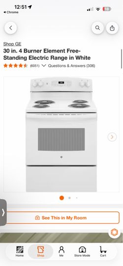 GE 30 in. 4 Burner Element FreeStanding Electric Range in White New Dented GOLPEADA 100 FUNCIONA
