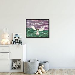 child angel mixed media collage | original art | "home & room decor | "cherish"