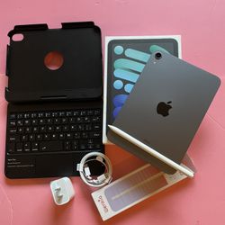 Apple ipad Mini 6th Generation (2021 model) 256GB With Box, keyboard, pencil & Accessories 