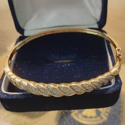 Vermeil Sterling Silver Bracelet Featuring Cubic Zirconias