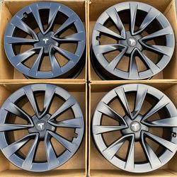 19” Tesla Model 3 Factory Wheels Rims Satin Black New