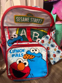 Sesame Street Kids Backpack with Lunch Bag Set