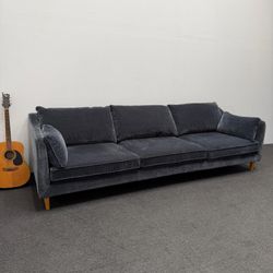 Caitlin 3-Seat Sofa by The Everygirl® (2k OFF) - Can Deliver - Slate Vintage Velvet - Can Deliver