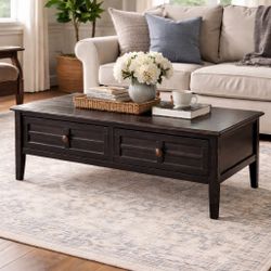 Black Wood Coffee Table 