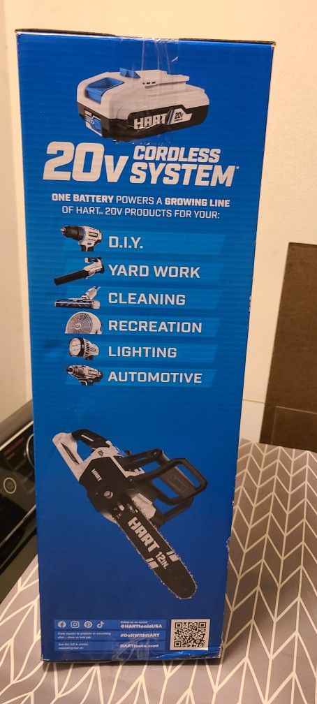 BRAND NEW UNOPENED HART Compact 20-Volt 12-Inch Cordless Chainsaw (1) 20-Volt 4.0Ah Lithium-Ion Battery