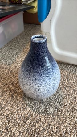 Ceramic Bud Vase Blue White Speckled