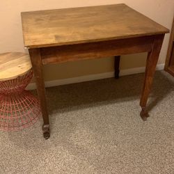 Vintage Solid Wood Table.          1940’s