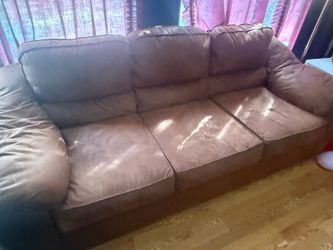 Brown micro fiber suede couch