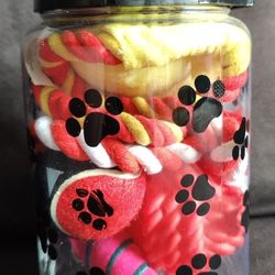 Six Piece Set Of Dog Toys With Treat Jar