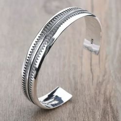 925 Silver Women's Men's Unisex Cuff Bracelet Bangle Gift