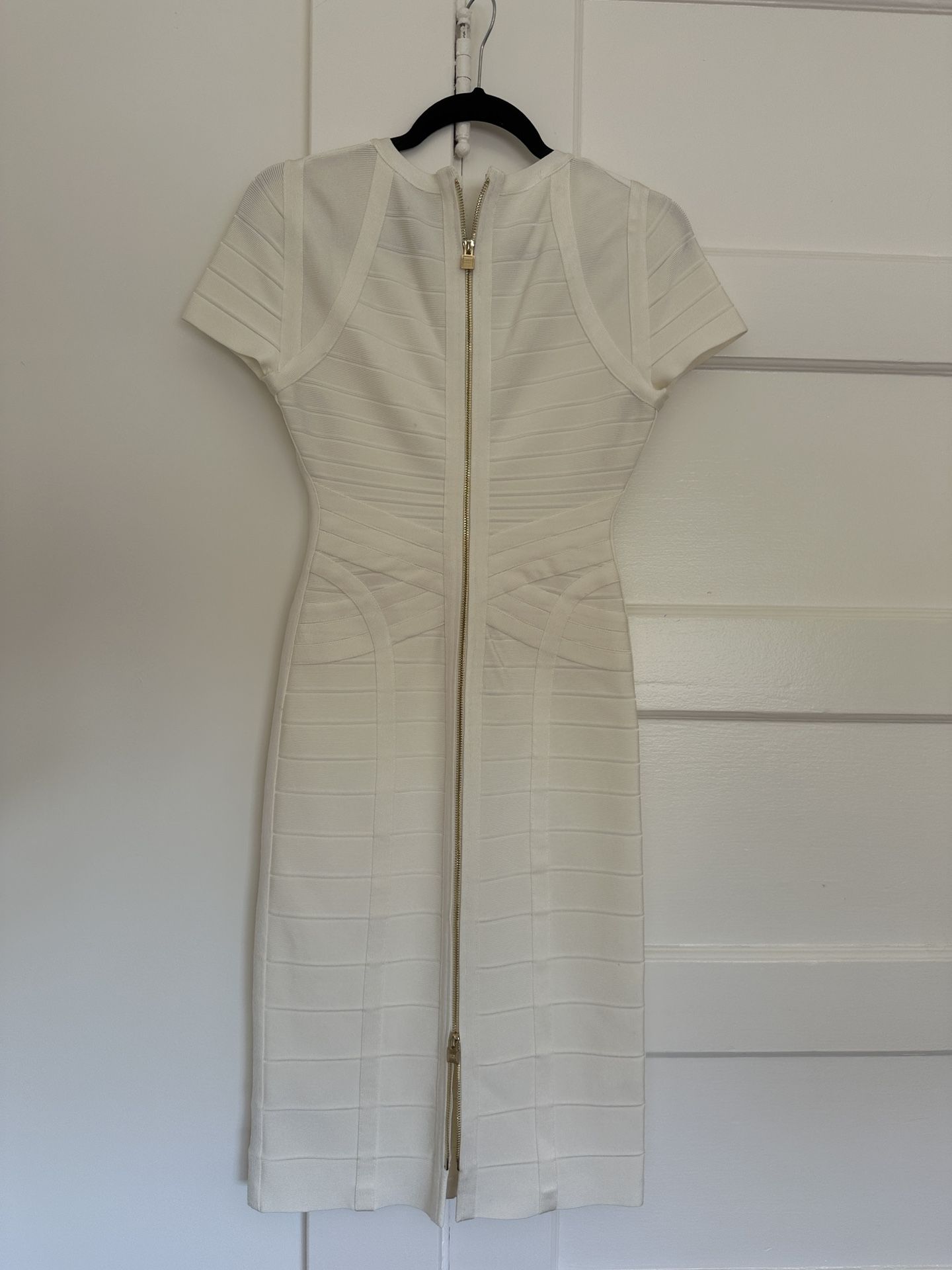 Hervé Léger White Bandage Midi Dress — Cap Sleeve, Worn Once