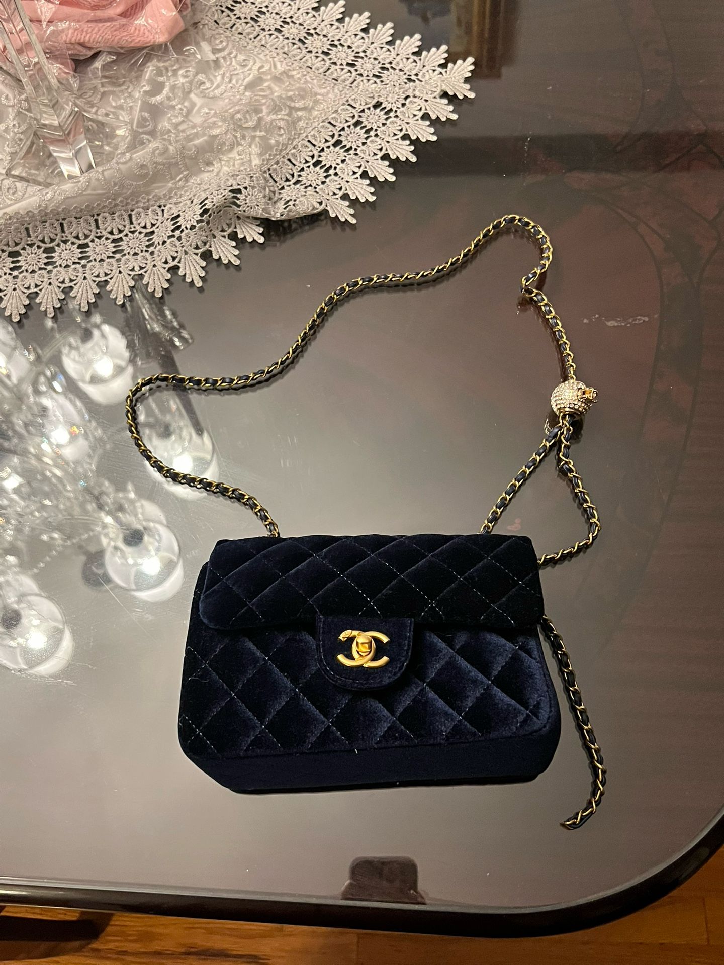 Chanel Square Mini Flap Bag Velvet