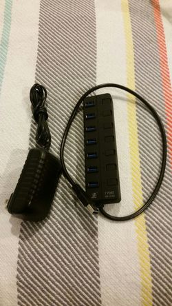 7-port usb hub with individual on/off port switches.