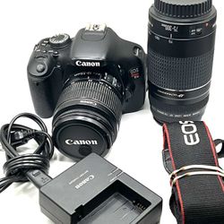 CANON REBEL T3I 2 LENS CHARGER NO BAG SET 