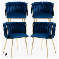 Blue velvet chairs