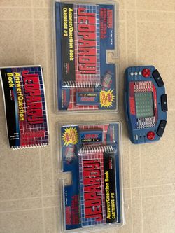 Vintage Tiger Electronics Jeopardy! Handheld Game Lot + Sealed Cartridges #2 & #3