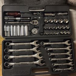 Brand new opened end wrenches and ratchet set