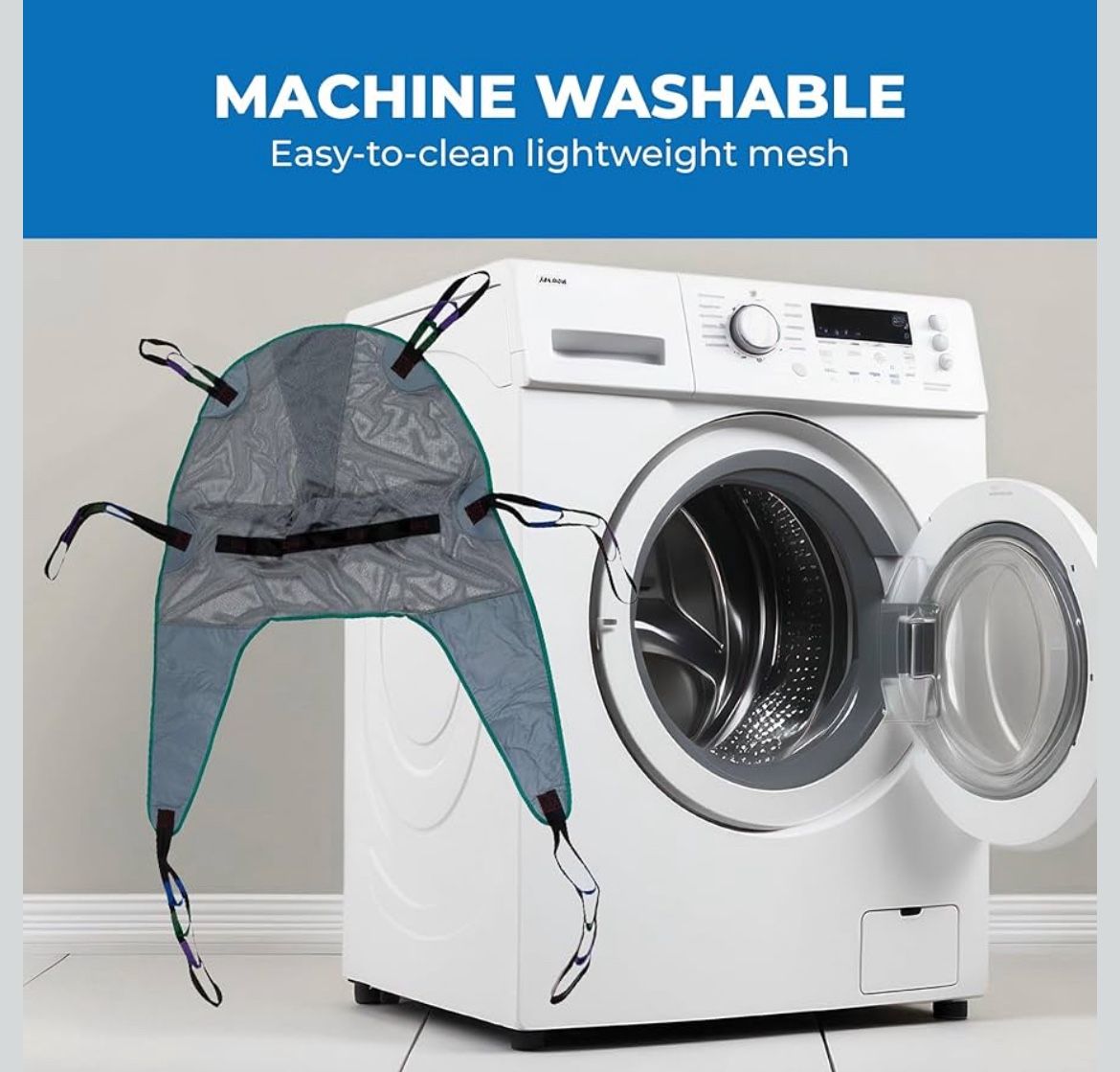 Patient Aid Full Body Divided Leg Sling - Easy-to-Wash Mesh Fabric for Bathing and Toileting - Comfy Safe Lifting for The Elderly and Non-Weight Beari