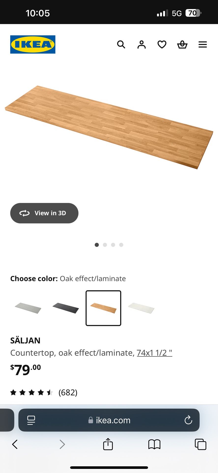 IKEA Oak Effect Counter Top.