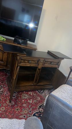 Wood credenza server bar Console with Drawers and Shelves