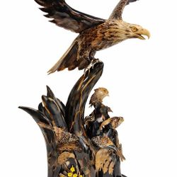 Large hand-carved Vietnamese stone eagle sculpture