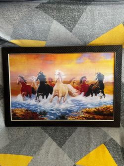 seven running horses canvas wall art
