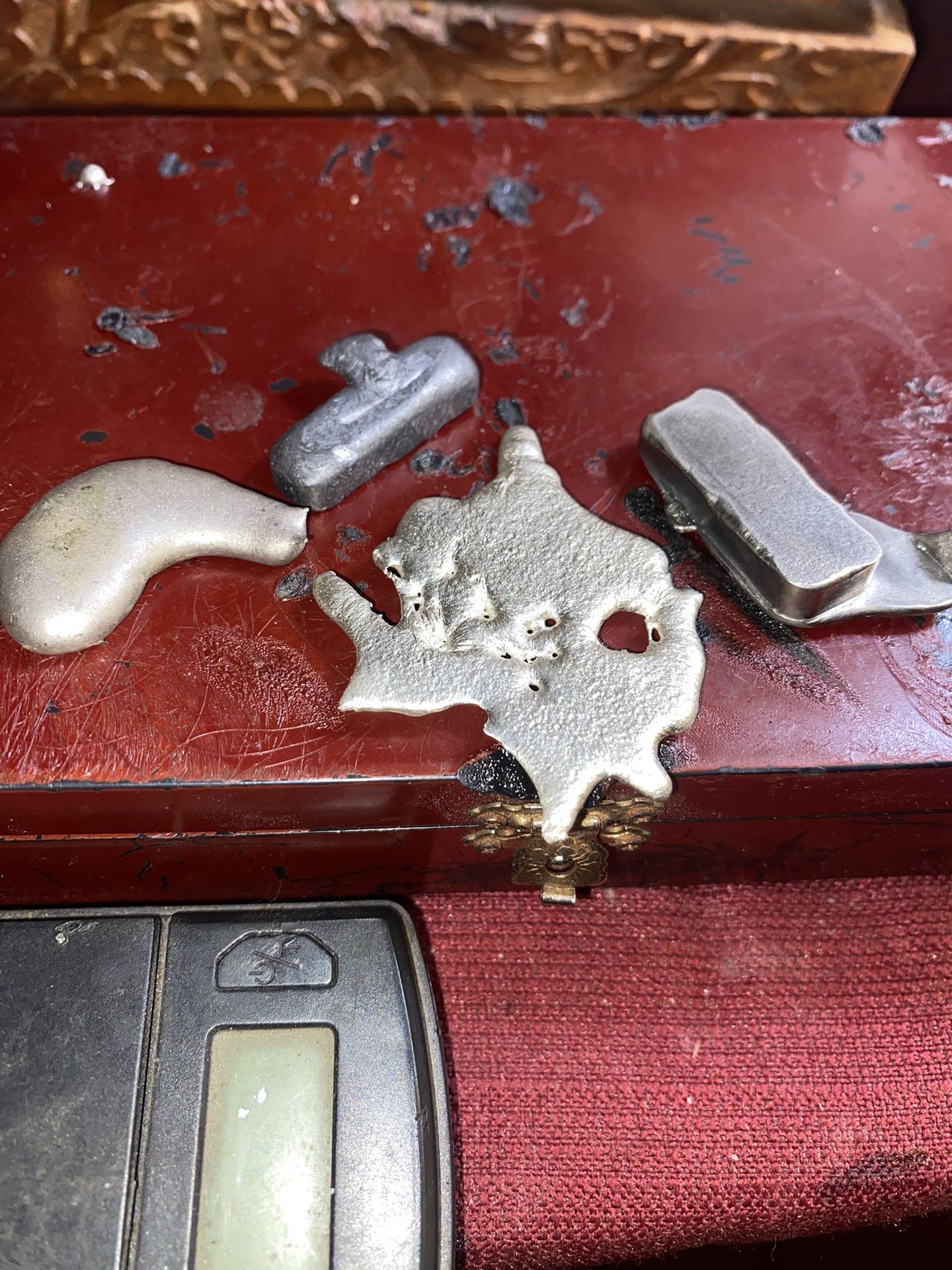 Four large hand poured silver ingots 73.91g