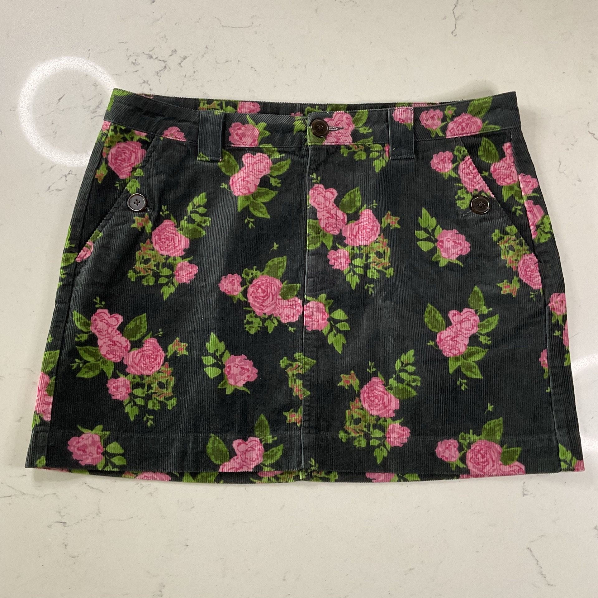 Wild Fable Floral Corduroy Mini Skirt Size 12